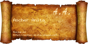 Ascher Anita névjegykártya