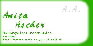 anita ascher business card